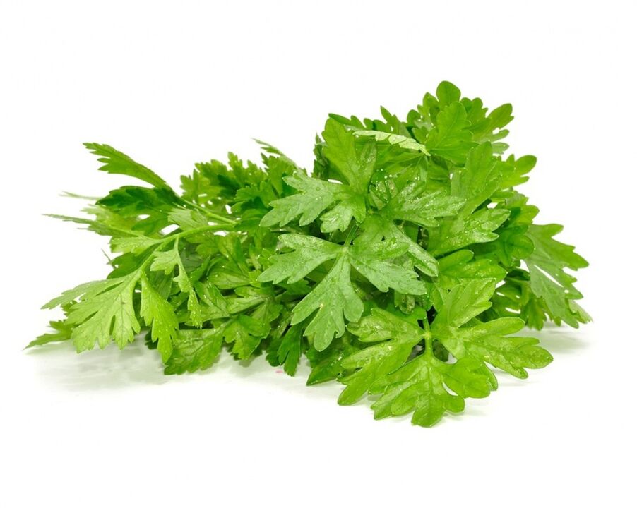 Parsley to prepare medicinal decoction for prostatitis